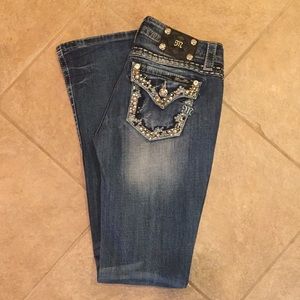 Miss Me bling denim jeans. Size 28, 34” inseam.